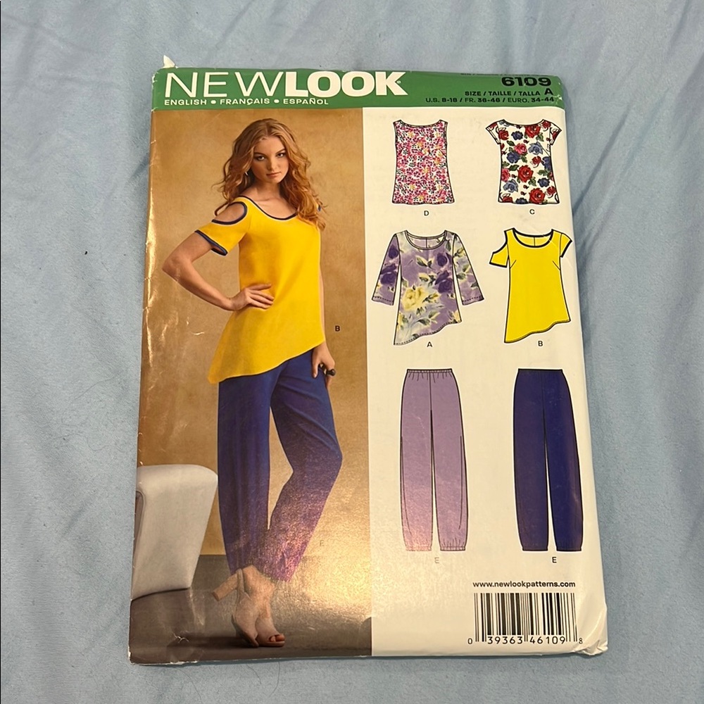 New Look Vibrant Yellow Top and Blue Pants Pattern